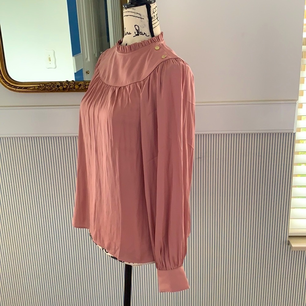 NWT Pink jeweled Loft Blouse